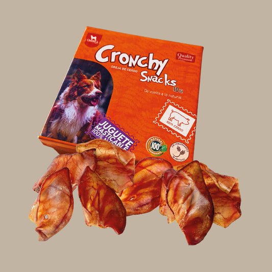 Oreja de cerdo natural caja x10u  (Cronchy Snacks)